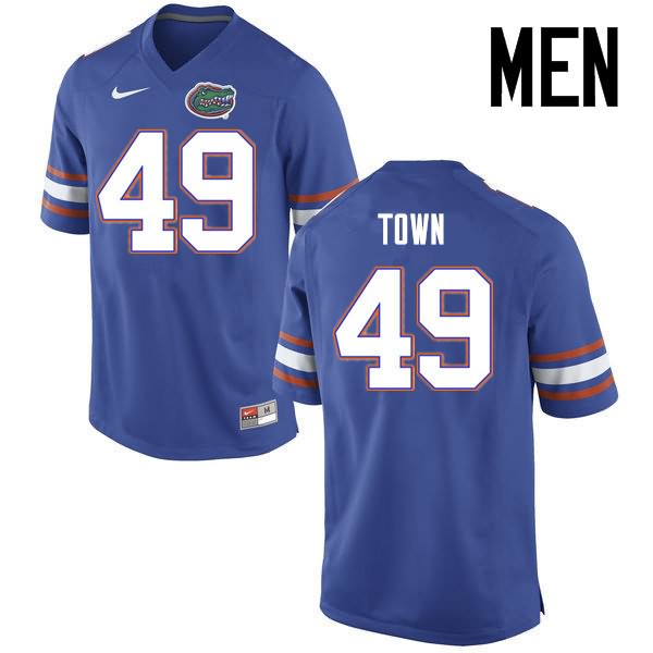 Men's NCAA Florida Gators Cameron Town #49 Stitched Authentic Nike Blue College Football Jersey XCQ3565XS